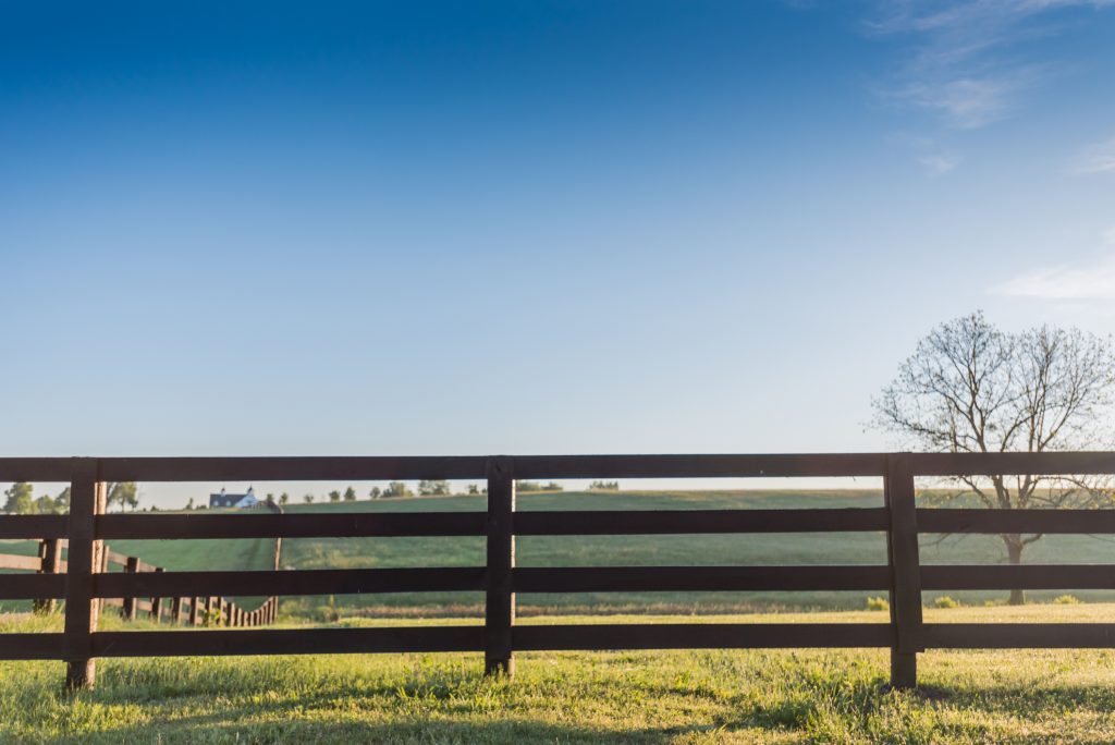 wooden fence posts for a horse fence that are properly spaced